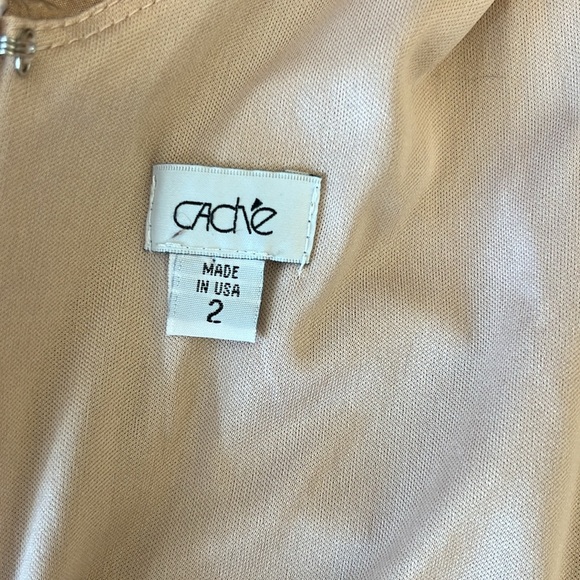 Cache blush pink champagne beaded one shoulder ruched mini dress size 2 - Picture 8 of 10